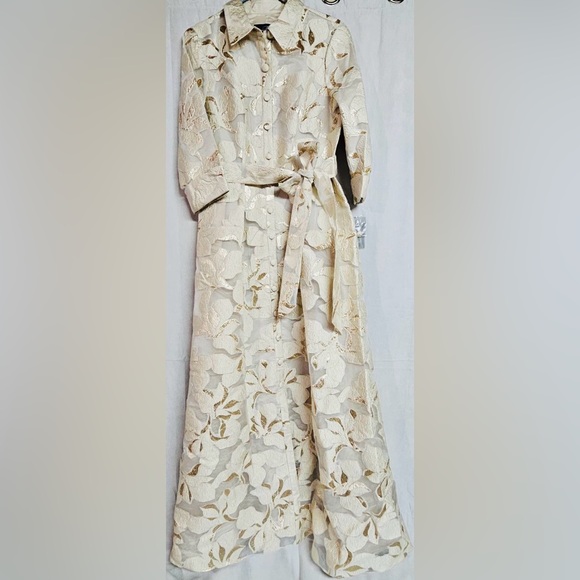 Alex Evenings Long Ball Gown in Ivory Gold Dress - Picture 4 of 7